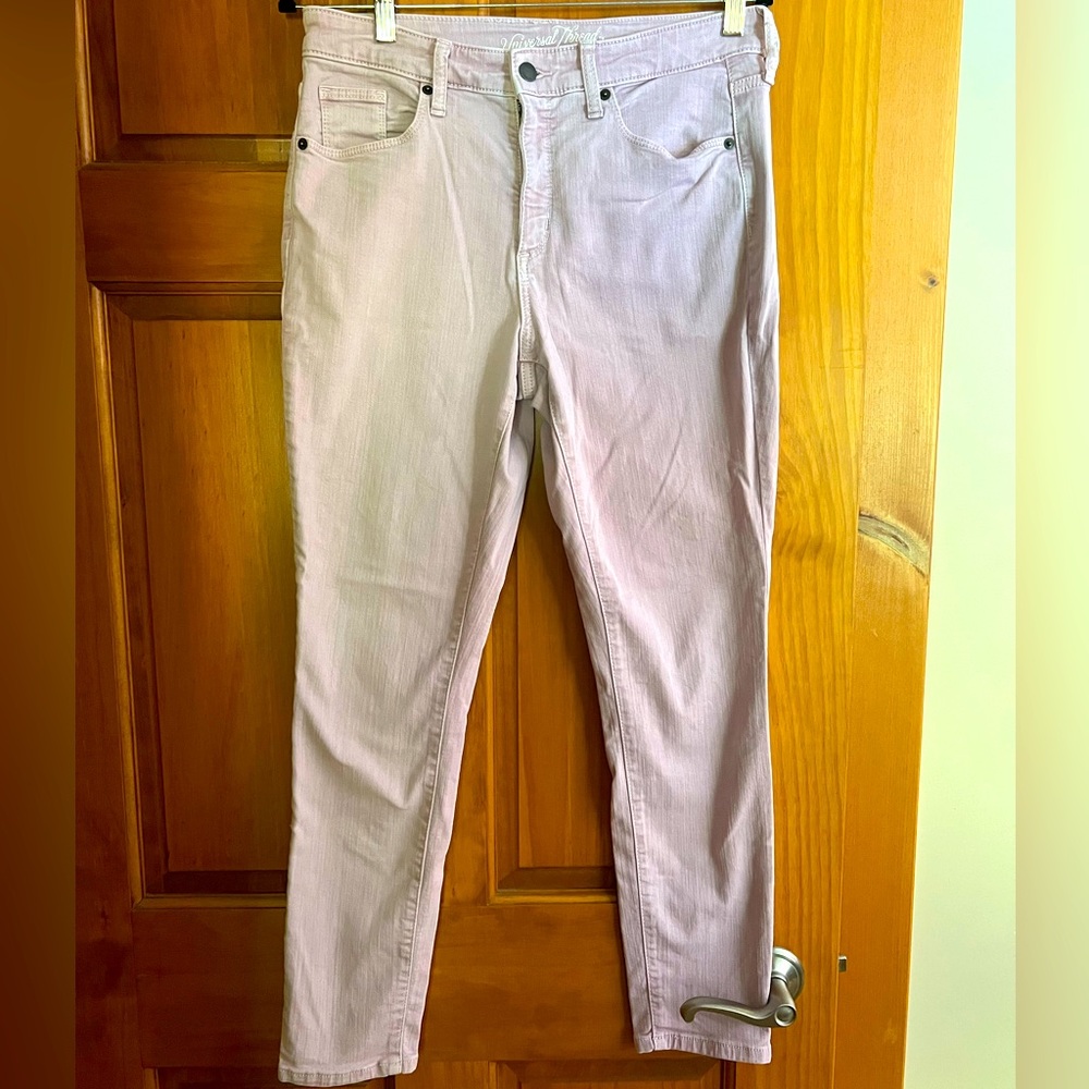 Lilac/blush stretch high rise  skinny jeans